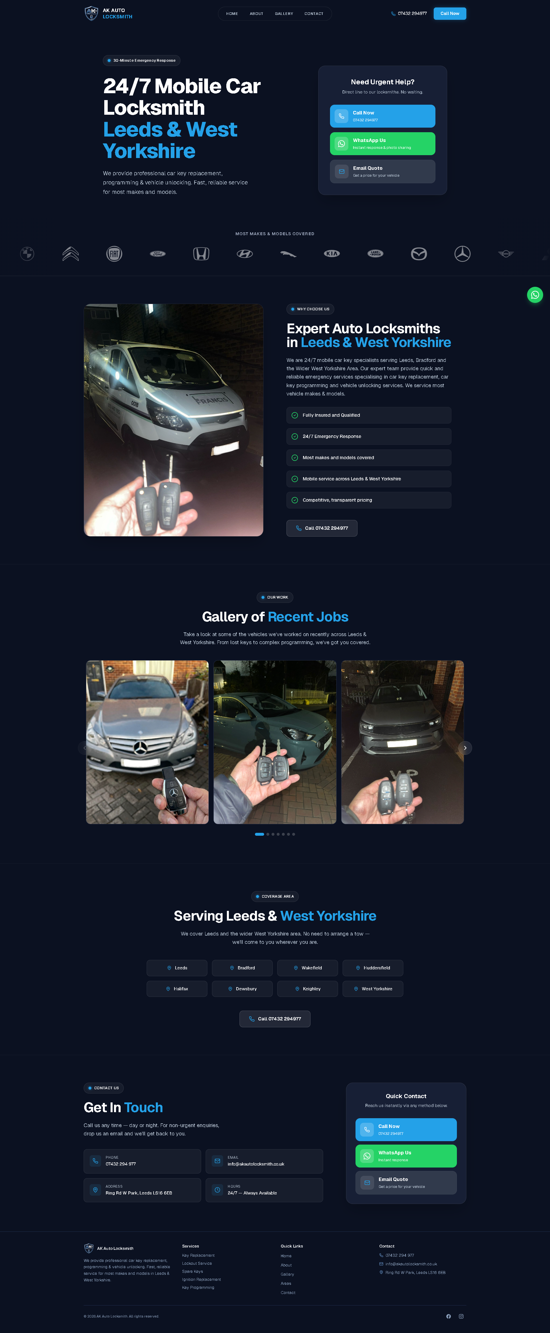 AK Auto Locksmith website preview