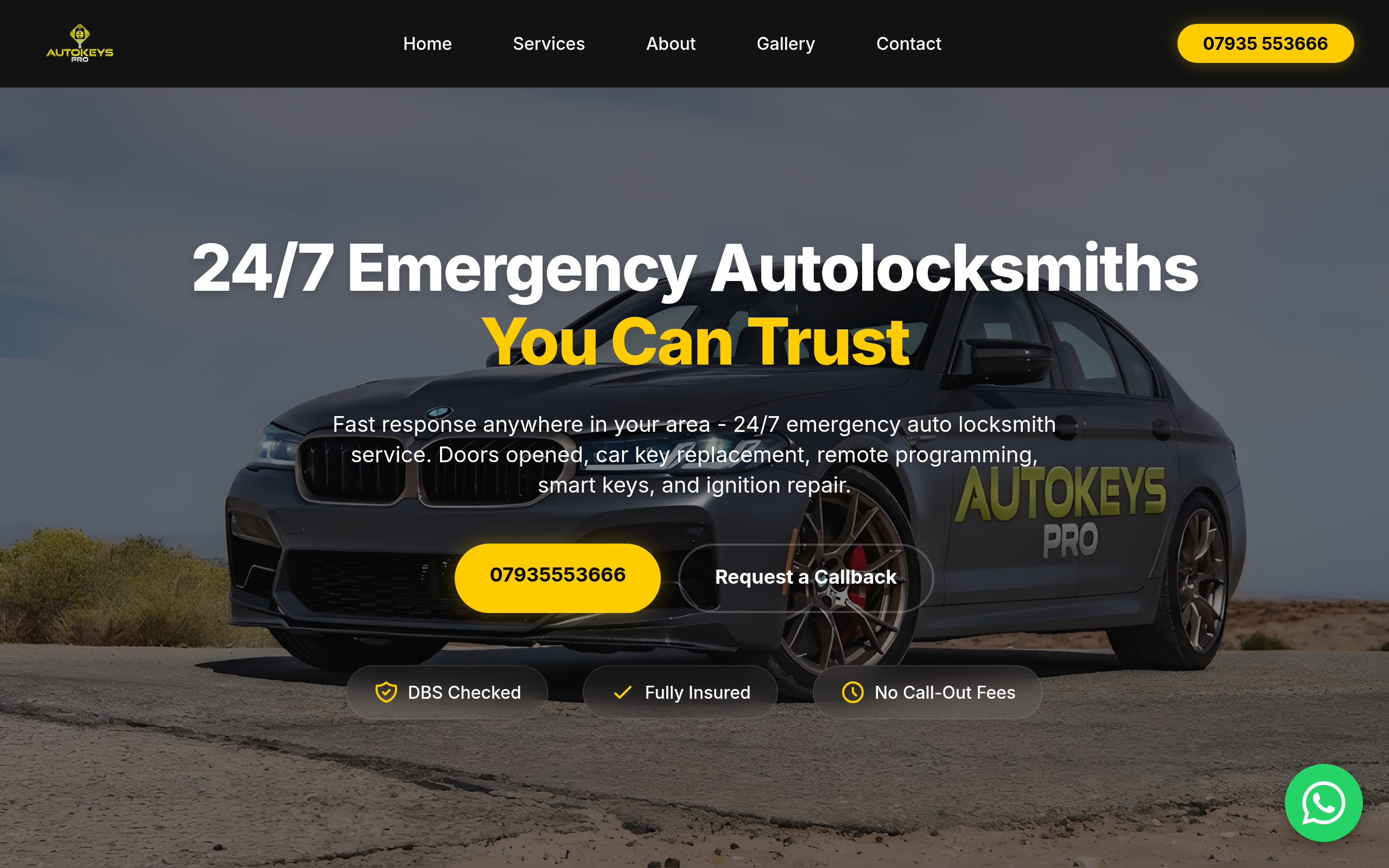 Auto Keys Pro website preview