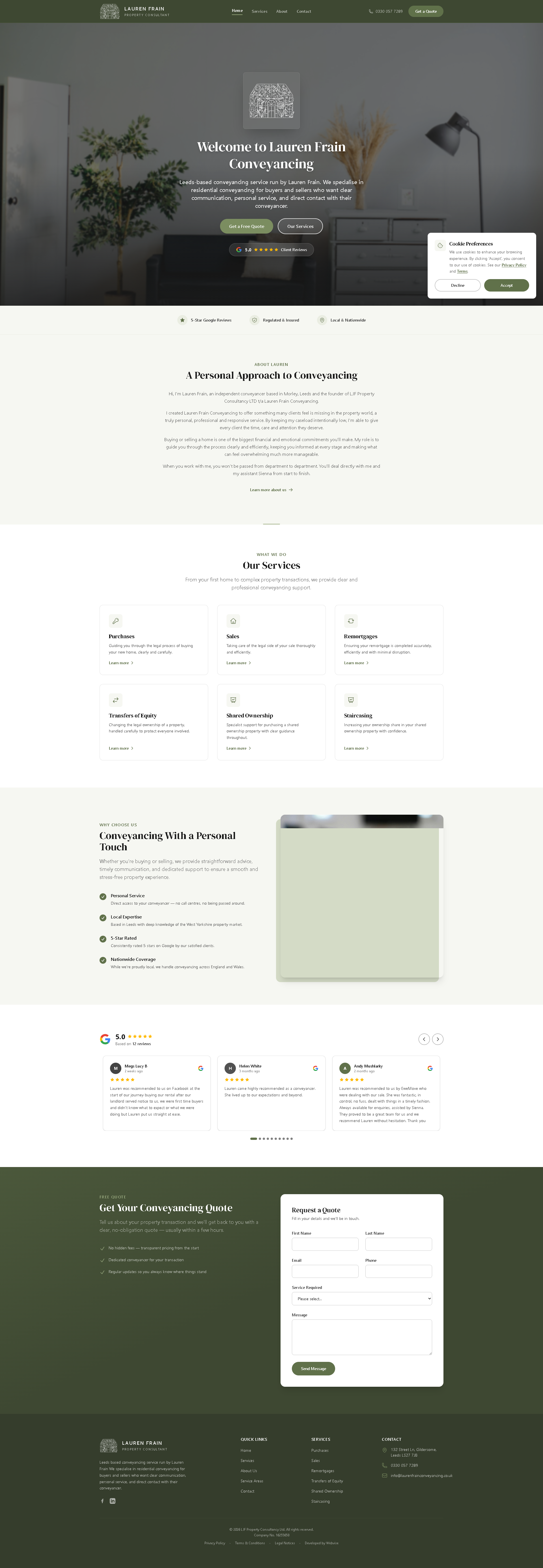 Lauren Frain Conveyancing website preview